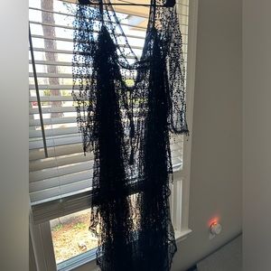 Black Sequin Maternity Gown